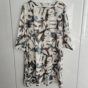 Vintage  Geo Print Cotton Dress Size XL